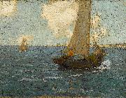 Granville Redmond Sailboats on calm seas USA oil painting artist